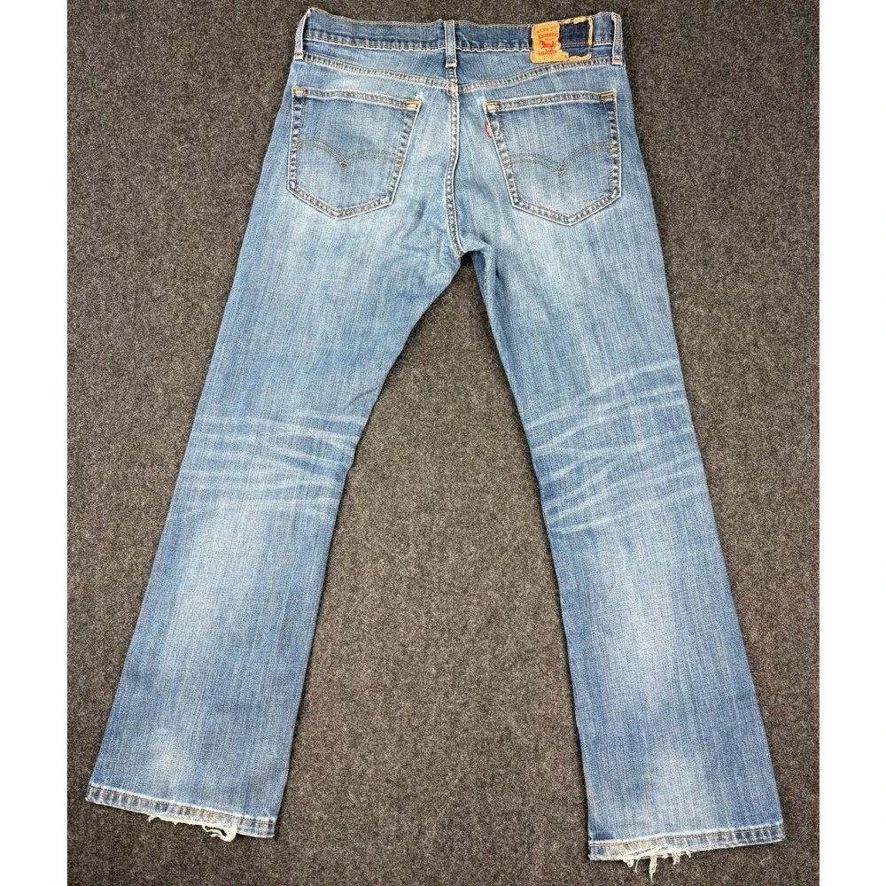 Levis 527 Slim Bootcut Jeans Mens 33x30 Light Wash Blue Denim 05527-0489